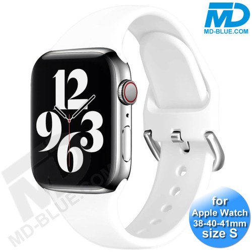 Apple Watch Bandje - Siliconen - SmartWatch Bandje - voor Apple watch 38/40/41MM - (S) Lengte 16 t/m 19cm -Wit