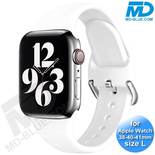 Apple Watch Bandje - Siliconen - SmartWatch Bandje - voor Apple watch 38/40/41MM - (M / L) Lengte 17 t/m 22cm -Wit