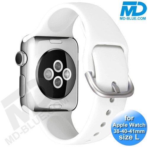 Apple Watch Bandje - Siliconen - SmartWatch Bandje - voor Apple watch 38/40/41MM - (M / L) Lengte 17 t/m 22cm -Wit