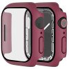 Apple Watch Screenprotector - Case - Hoesje - Apple Watch Series  6, 5, 4 en SE 44 mm - 9H Gehard Glas - Bordeaux Rood