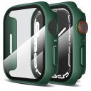 Apple Watch Screenprotector - Case - Hoesje - Apple Watch Series 7 - Apple Watch Series 8 - 45 mm - 9H Gehard Glas - Groen