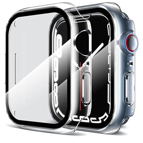 Apple Watch Screenprotector - Hoesje - Apple Watch Series 7 - Apple Watch Series 8 - 45 mm - 9H Gehard Glas - Transparant