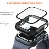 Apple Watch Screenprotector - Case - Hoesje - Apple Watch Series  6, 5, 4 en SE 44 mm - 9H Gehard Glas - Grijs
