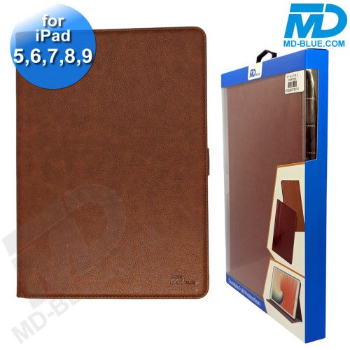 MDblue - Tablet Hoes - Case - Wallet voor iPad 5,6,7,8,9 - Bruin