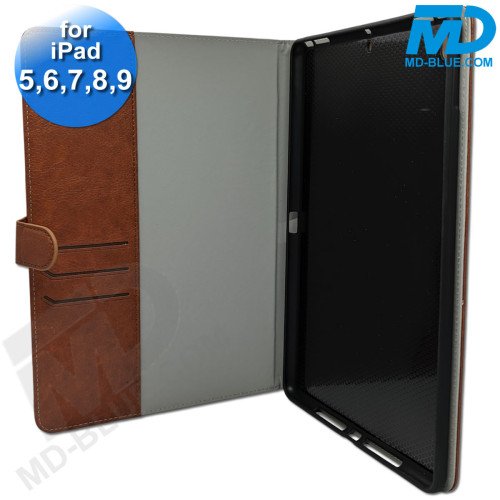MDblue - Tablet Hoes - Case - Wallet voor iPad 5,6,7,8,9 - Bruin