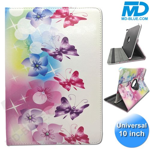 Tablet Case / Hoes vlinders Universeel 10 inch - 360° Draaibaar