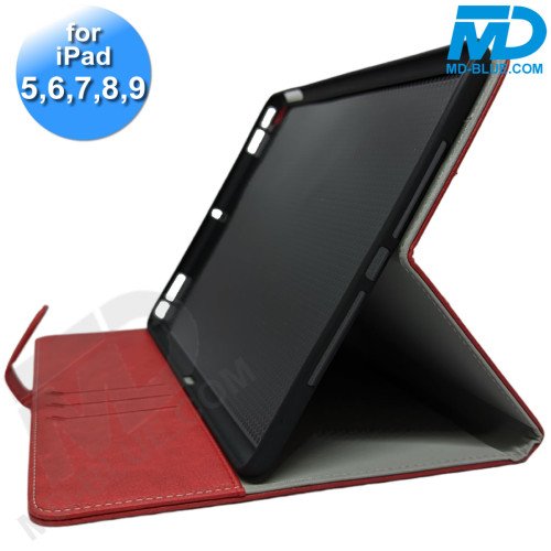 MDblue - Tablet Hoes - Case - Wallet voor iPad 5,6,7,8,9 - Rood