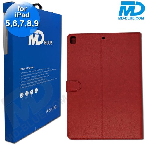 MDblue - Tablet Hoes - Case - Wallet voor iPad 5,6,7,8,9 - Rood