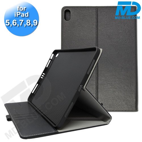 MDblue - Tablet Hoes - Case - Wallet voor iPad 5,6,7,8,9 - Zwart