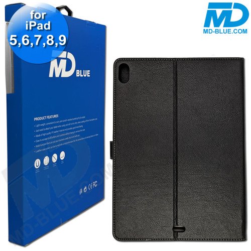 MDblue - Tablet Hoes - Case - Wallet voor iPad 5,6,7,8,9 - Zwart