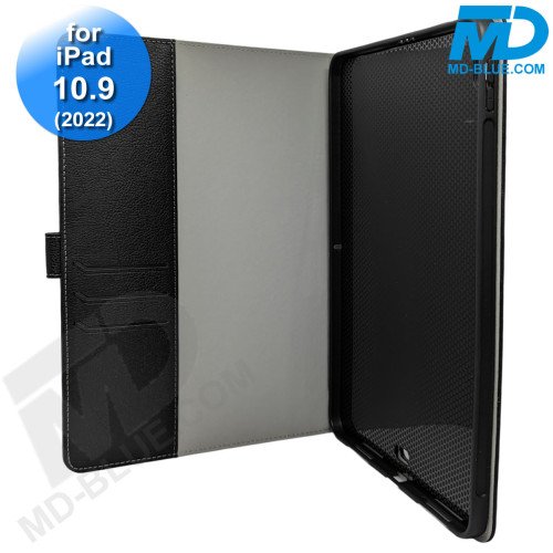 MDblue - Tablet Hoes - Case - Wallet voor iPad  10.9 - (2022) - Zwart