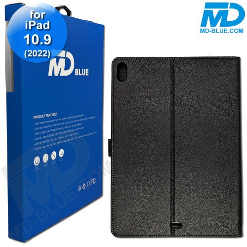 MDblue - Tablet Hoes - Case - Wallet voor iPad  10.9 - (2022) - Zwart