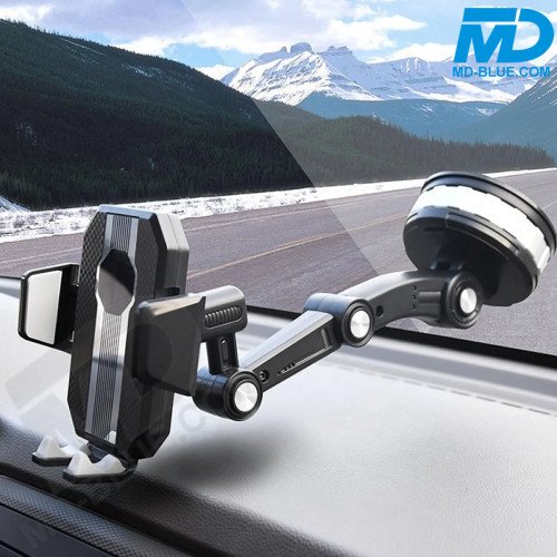 MDblue Telefoonhouder Auto – Verstelbare Arm (30 cm), Sterke Zuignap & 360° Draaibaar