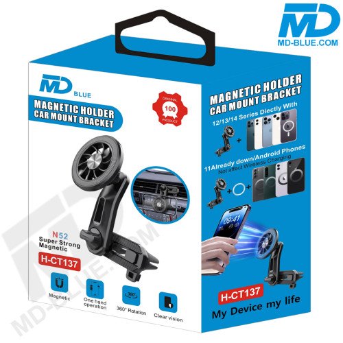 Universele magnetische auto telefoonhouder voor ventilatierooster - Zwart