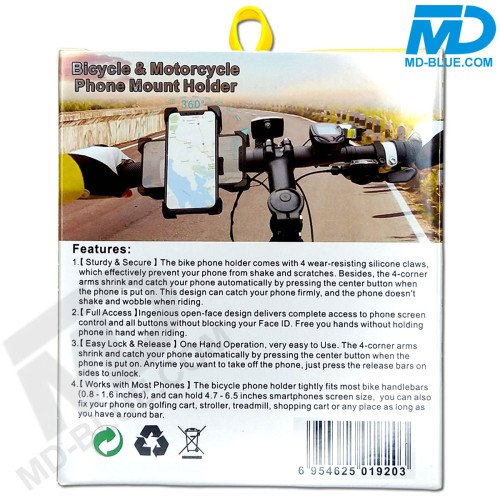 Telefoonhouder voor Fiets - Motor - Scooter - Universeel - maat 5.7 tot 6.5 inch