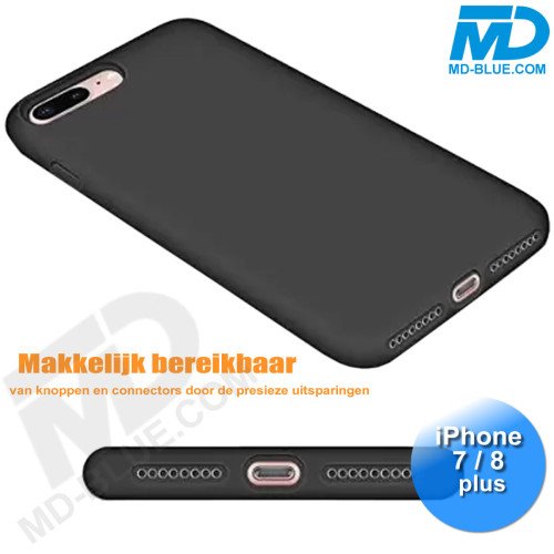 iPhone 7/8 Plus - Telefoonhoesje - Achterkantje - Siliconen - Zwart iPhone 7/8 Plus - Telefoonhoesje - Achterkantje - Siliconen - Zwart