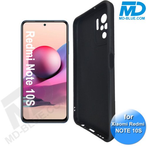 Xiaomi Redmi Note 10 S  - Telefoonhoesje - Achterkantje - Siliconen - Zwart