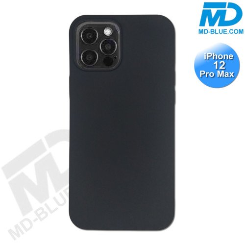 iPhone 12 Pro Max - Telefoonhoesje - Achterkantje - Siliconen - Zwart