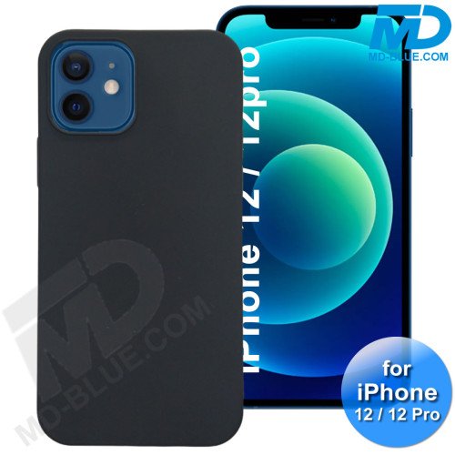 iPhone 12 en iPhone 12 Pro - Telefoonhoesje - Achterkantje - Siliconen - Zwart iPhone 12 en iPhone 12 Pro - Telefoonhoesje - Achterkantje - Siliconen - Zwart