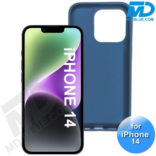 iPhone 14  Telefoon Hoesje - Siliconen - Achterkantje - Donker Blauw