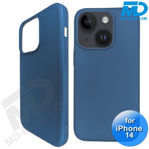 iPhone 14  Telefoon Hoesje - Siliconen - Achterkantje - Donker Blauw