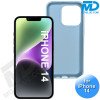 iPhone 14  Telefoon Hoesje - Siliconen - Achterkantje - Grijs Blauw