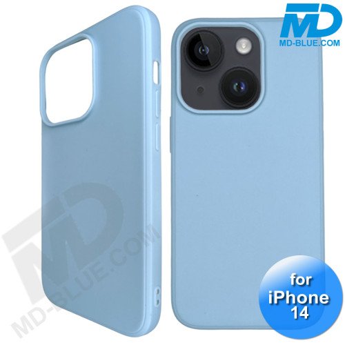 iPhone 14  Telefoon Hoesje - Siliconen - Achterkantje - Grijs Blauw