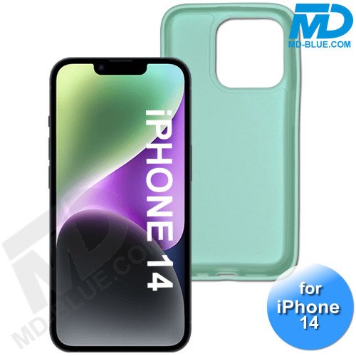 iPhone 14  Telefoon Hoesje - Siliconen - Achterkantje - Mint Groen