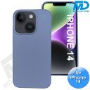 iPhone 14  Telefoon Hoesje - Siliconen - Achterkantje - Metaal Blauw