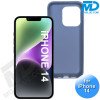 iPhone 14  Telefoon Hoesje - Siliconen - Achterkantje - Metaal Blauw