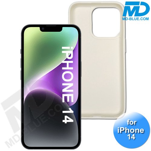 iPhone 14  Telefoon Hoesje - Siliconen - Achterkantje - Zacht Wit