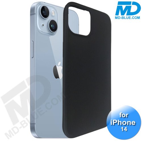 iPhone 14  Telefoon Hoesje - Siliconen - Achterkantje - Zwart