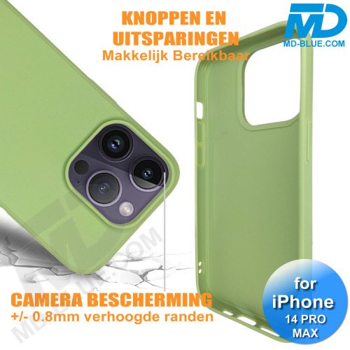 iPhone 14 Pro Max Telefoonhoesje - Siliconen - Achterkantje - Groen iPhone 14 Pro Max Telefoonhoesje - Siliconen - Achterkantje - Groen