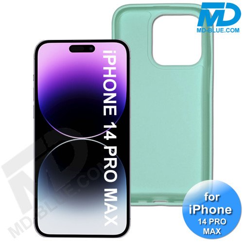 iPhone 14 Pro Max Telefoonhoesje - Siliconen - Achterkantje - Mint Groen iPhone 14 Pro Max Telefoonhoesje - Siliconen - Achterkantje - Mint Groen