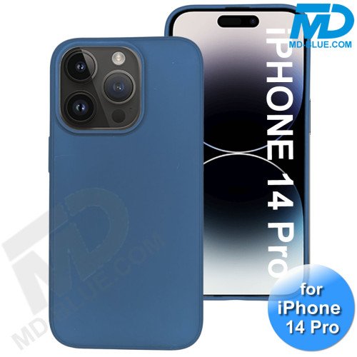 iPhone 14 Pro - Telefoon Hoesje - Siliconen - Achterkantje -Donker Blauw