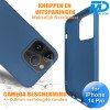 iPhone 14 Pro - Telefoon Hoesje - Siliconen - Achterkantje -Donker Blauw
