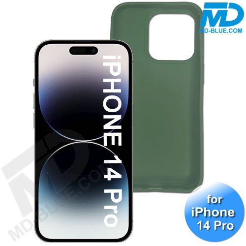 iPhone 14 Pro - Telefoon Hoesje - Siliconen - Achterkantje -Donker Groen