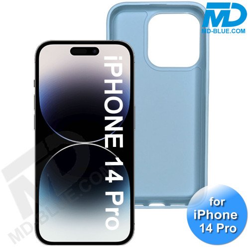 iPhone 14 Pro - Telefoon Hoesje - Siliconen - Achterkantje - Grijs Blauw iPhone 14 Pro - Telefoon Hoesje - Siliconen - Achterkantje - Grijs Blauw