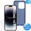 iPhone 14 Pro - Telefoon Hoesje - Siliconen - Achterkantje - Metaal Blauw iPhone 14 Pro - Telefoon Hoesje - Siliconen - Achterkantje - Metaal Blauw