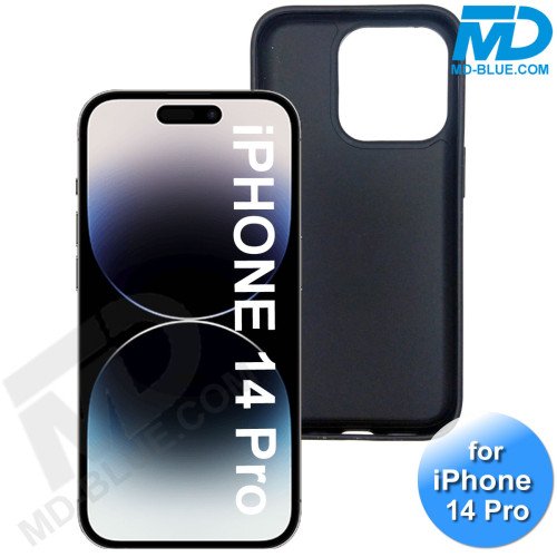 iPhone 14 Pro- Telefoonhoesje - Siliconen - Achterkantje - Zwart