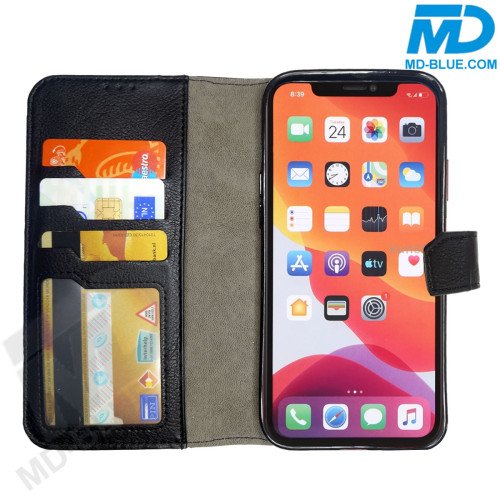 MDBlue - iPhone 7/8/SE  - Telefoonhoesje - Bookcase Luxe - Zwart 