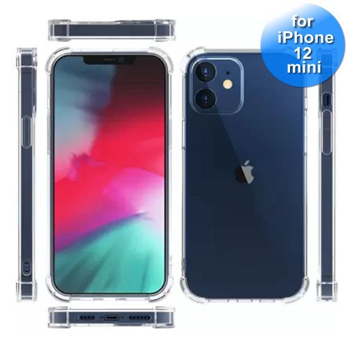 iPhone 12 Mini - Telefoonhoesje - Achterkantje - Siliconen - Antishock - Transparant iPhone 12 Mini - Telefoonhoesje - Achterkantje - Siliconen - Antishock - Transparant