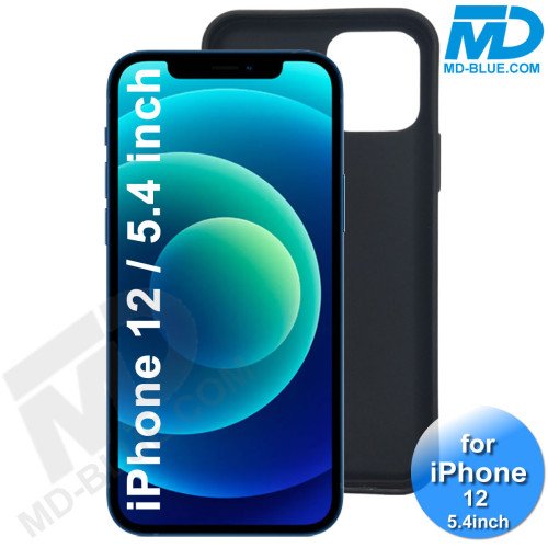 iPhone 12 - Telefoonhoesje - Achterkantje - Siliconen - Zwart -5.4 inch