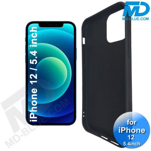 iPhone 12 - Telefoonhoesje - Achterkantje - Siliconen - Zwart -5.4 inch