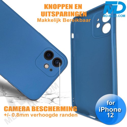 iPhone 12 - Telefoon Hoesje - Siliconen - Achterkantje - Donker Blauw iPhone 12 - Telefoon Hoesje - Siliconen - Achterkantje - Donker Blauw