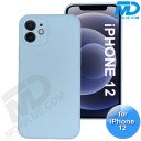 iPhone 12 - Telefoon Hoesje - Siliconen - Achterkantje - Grijs Blauw