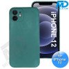 iPhone 12 - Telefoon Hoesje - Siliconen - Achterkantje - Leger Groen