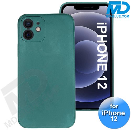iPhone 12 - Telefoon Hoesje - Siliconen - Achterkantje - Leger Groen