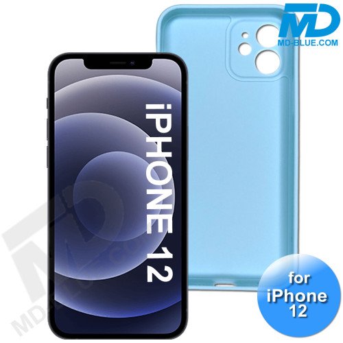 iPhone 12 - Telefoon Hoesje - Siliconen - Achterkantje - Licht Blauw iPhone 12 - Telefoon Hoesje - Siliconen - Achterkantje - Licht Blauw