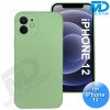 iPhone 12 - Telefoon Hoesje - Siliconen - Achterkantje - Mos Groen